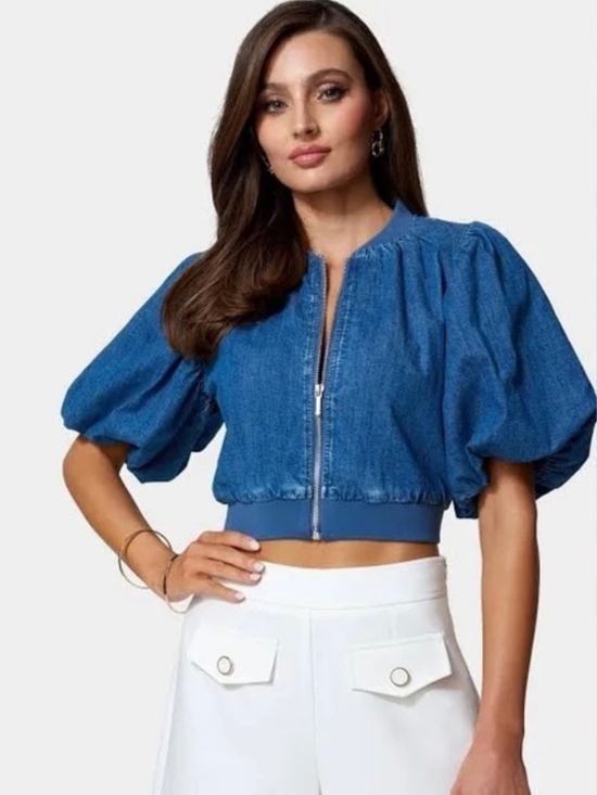 bebe Tops - Bebe bubble sleeve shacket L